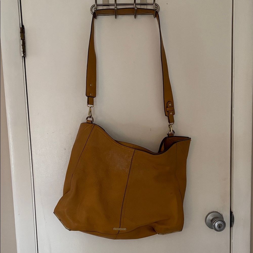Vince Camuto Mustard Leather Shoulder Hobo Bag